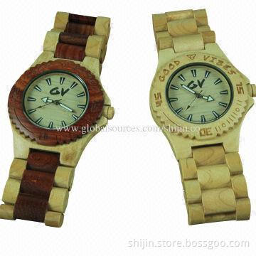 Wooden watches, natural wood case and strap, Japan quartz movement